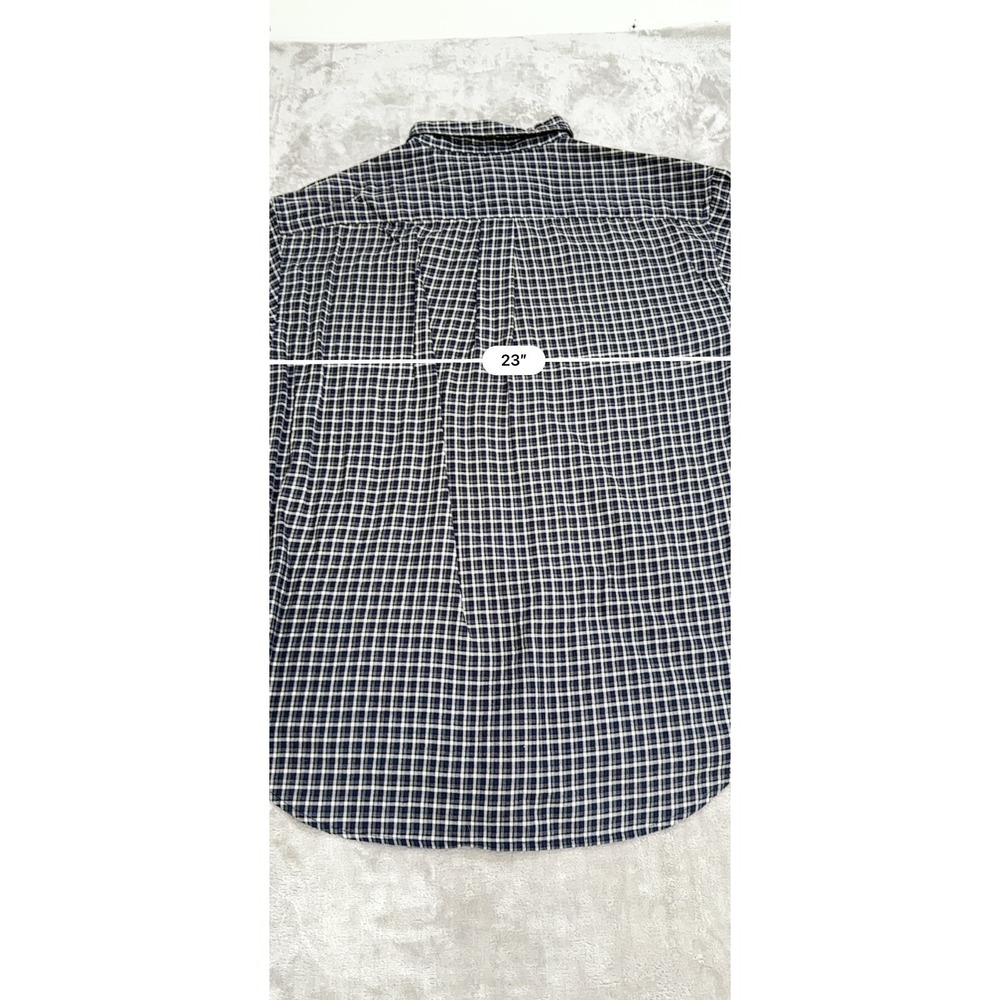 Ralph Lauren Polo Shirt Men's Size Medium Blue Gray Plaid Long Sleeve Button - Picture 6 of 8